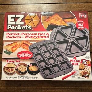 NIB As Seen on TV EZ Pockets Non Stick Steel Baking Pan Set
